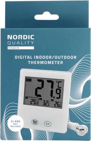 Produktbild Deltaco Nordic Quality Digital indoor-outdoor thermometer w wired sensor