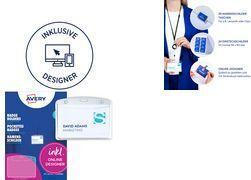 Image du produit Avery Zweckform Namensschild-Tasche, 90 x 60 mm transparent, aus PVC-freiem Material, mit 3-fach Lochung