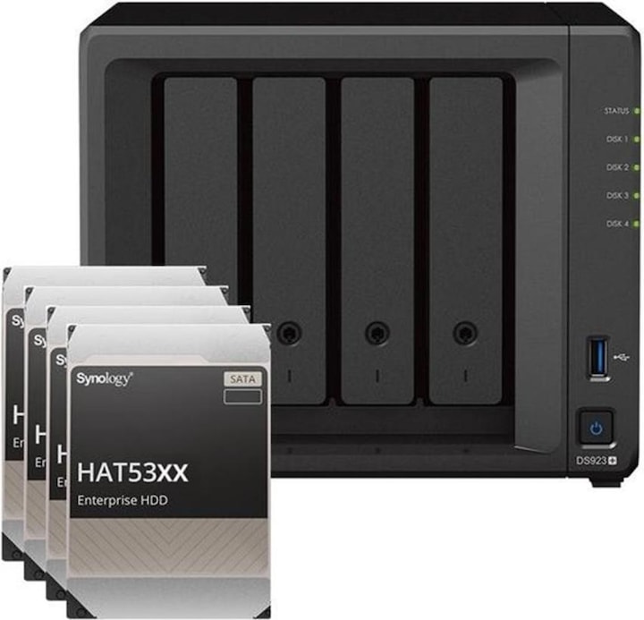 Actual product image Synology DS923+ (4 x 12 TB, Synology HAT 53xx)
