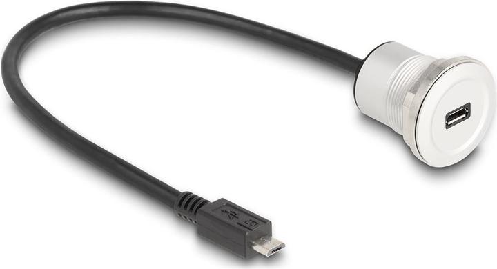 Actual product image Delock USB 2.0 Micro-B built-in socket with cable whip plug (0.30 m, USB 2.0)