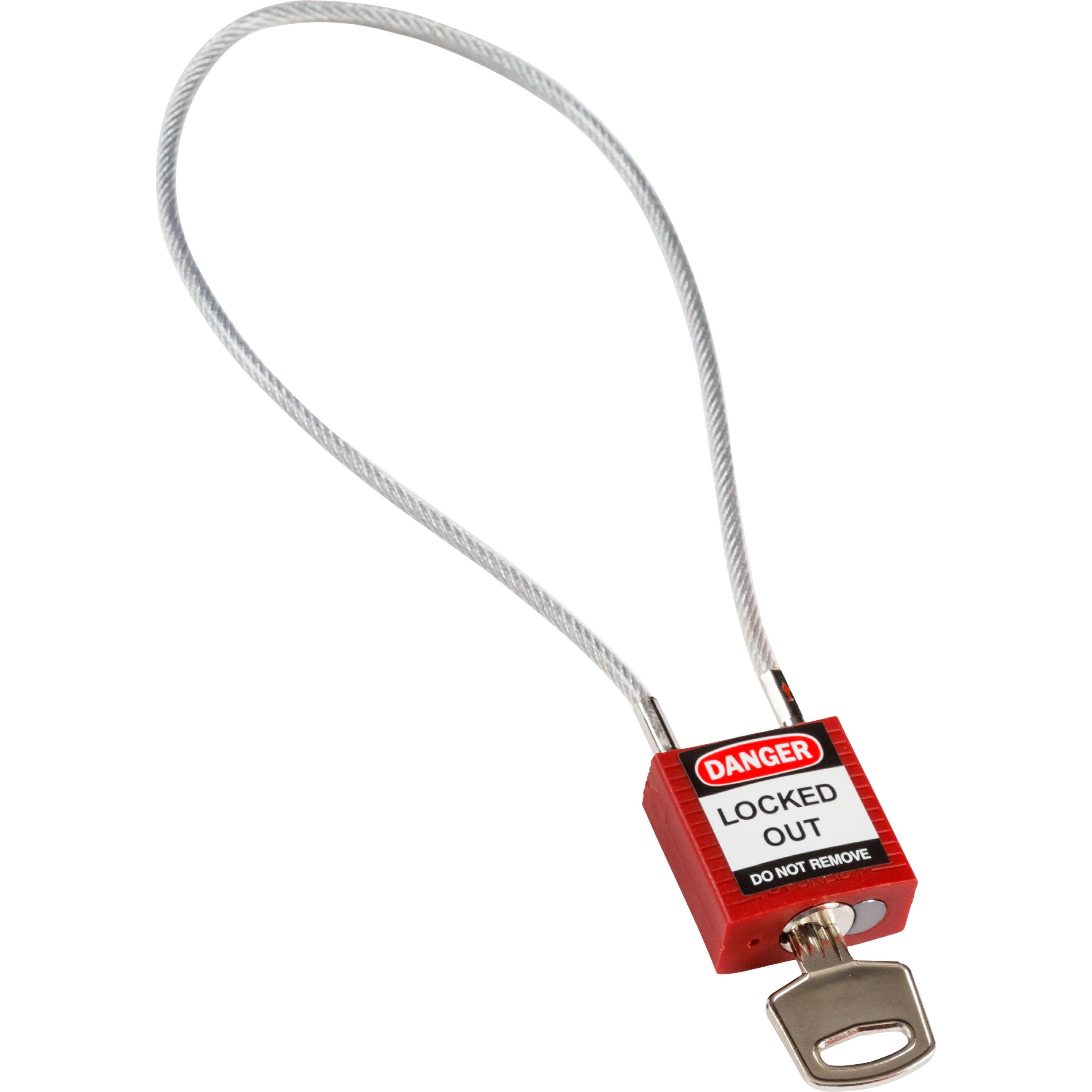 Brady, Vorhängeschloss, SafetyPadlocks-CompactCable Keyed Red