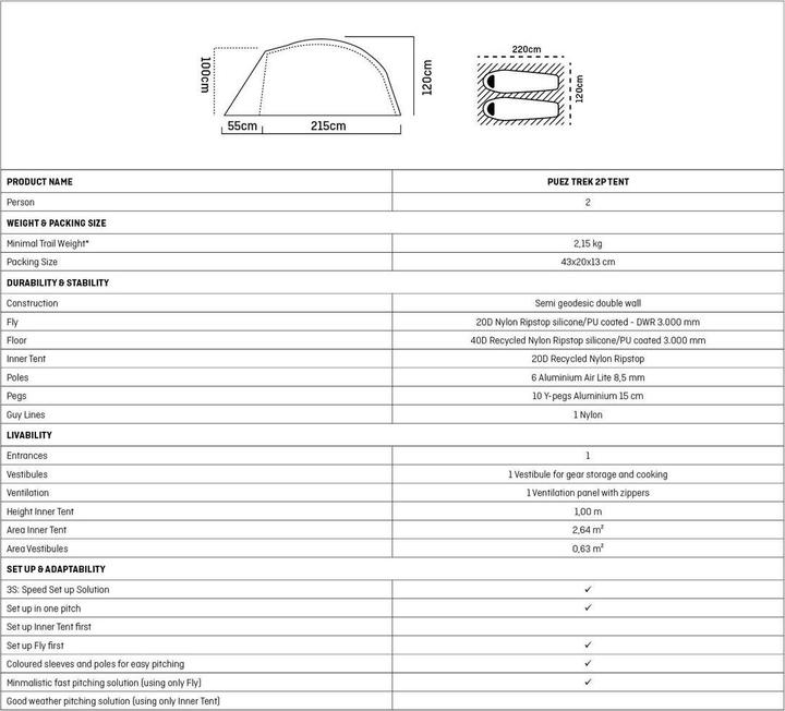 Produktbild Salewa Puez Trek 2P Zelt (2.45 kg, 2 Personen)