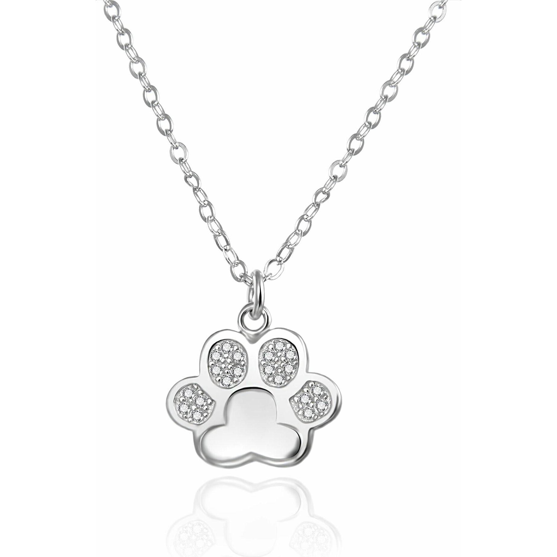 Agato, Collana, - Girls' silver necklace Paw AGT-ND03W, (Argento)