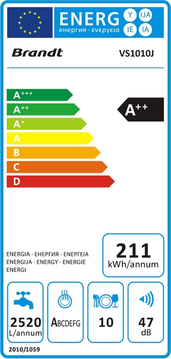 Energy Label De Dietrich VS 1010 J