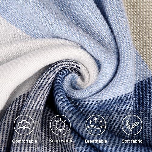 Immagine prodotto Only-Bags.Store Sciarpa triangolare a quadri, sciarpa pashmina, sciarpa morbida con nappe, sciarpa a portafoglio