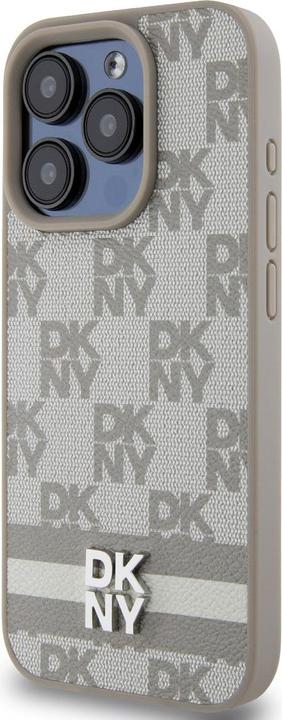 Image du produit DKNY PU Leather Checkered Pattern and Stripe Case for iPhone 13 Pro Max Beige (Apple iPhone 13 Pro Max)