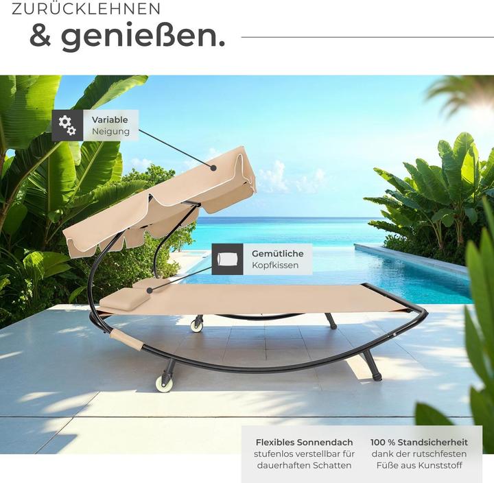 Actual product image tectake Sun lounger double (195 cm)