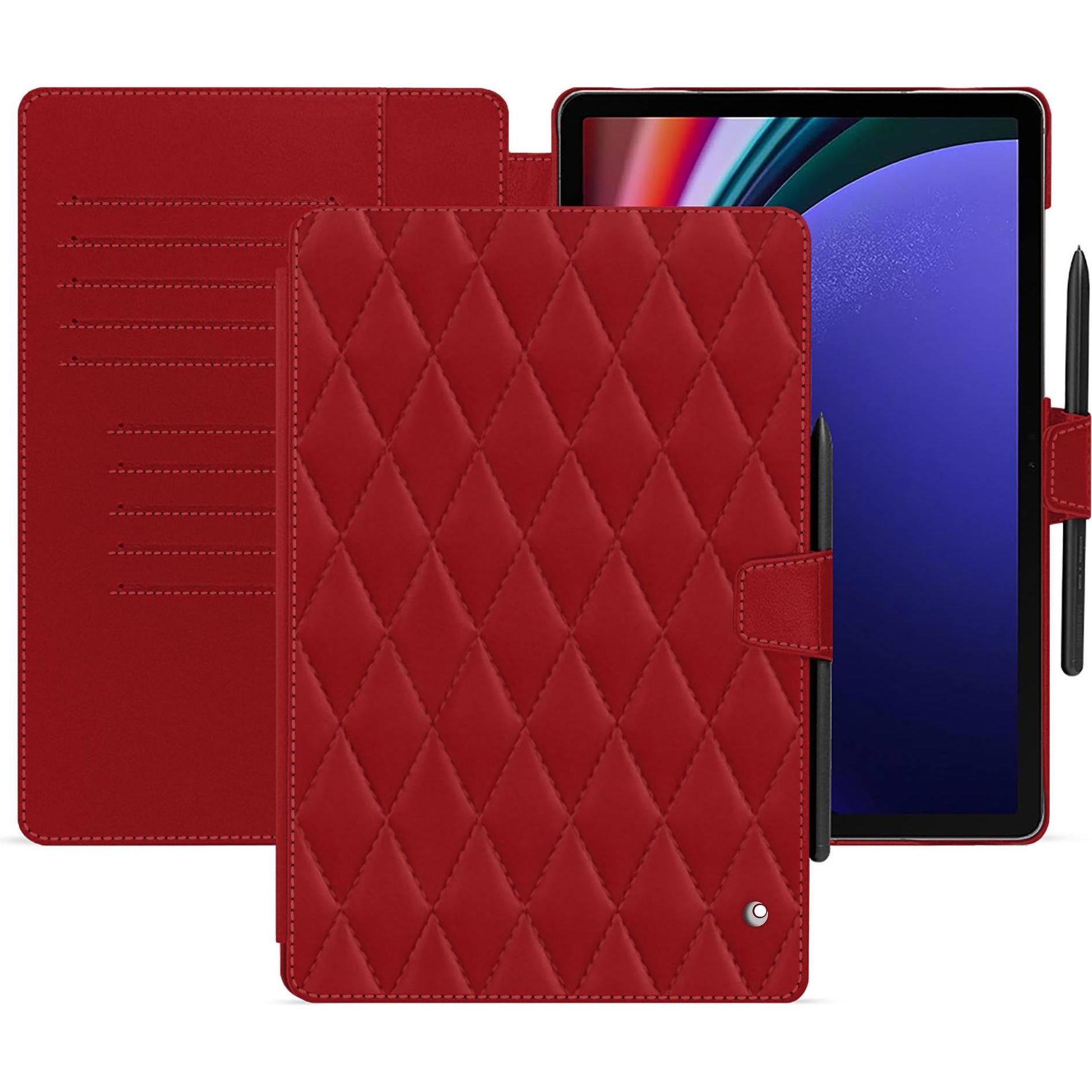 Noreve Lederschutzhülle Samsung Galaxy Tab S9+ (Galaxy Tab S9+), Tablet Hülle, Rot
