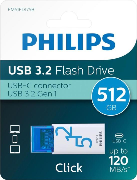 Immagine prodotto Philips Click (512 GB, USB-C)
