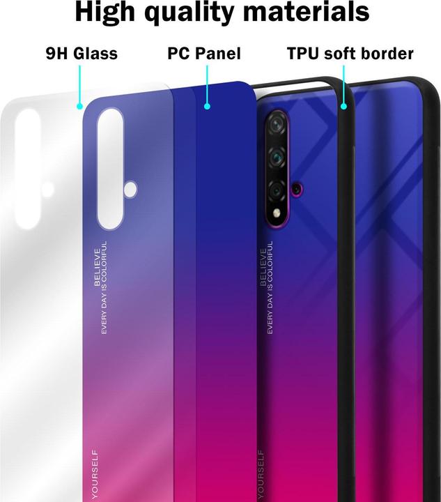 Image du produit Cadorabo Couverture en verre TPU 2 couleurs (Huawei Nova 5T, TCL 20S, Taxe 20)