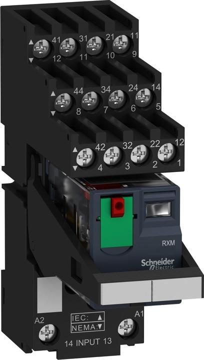 Produktbild APC Miniatur-Steckrelais RXM, 4 Wechsler, AC, 24V, 6A, Schraubklemme