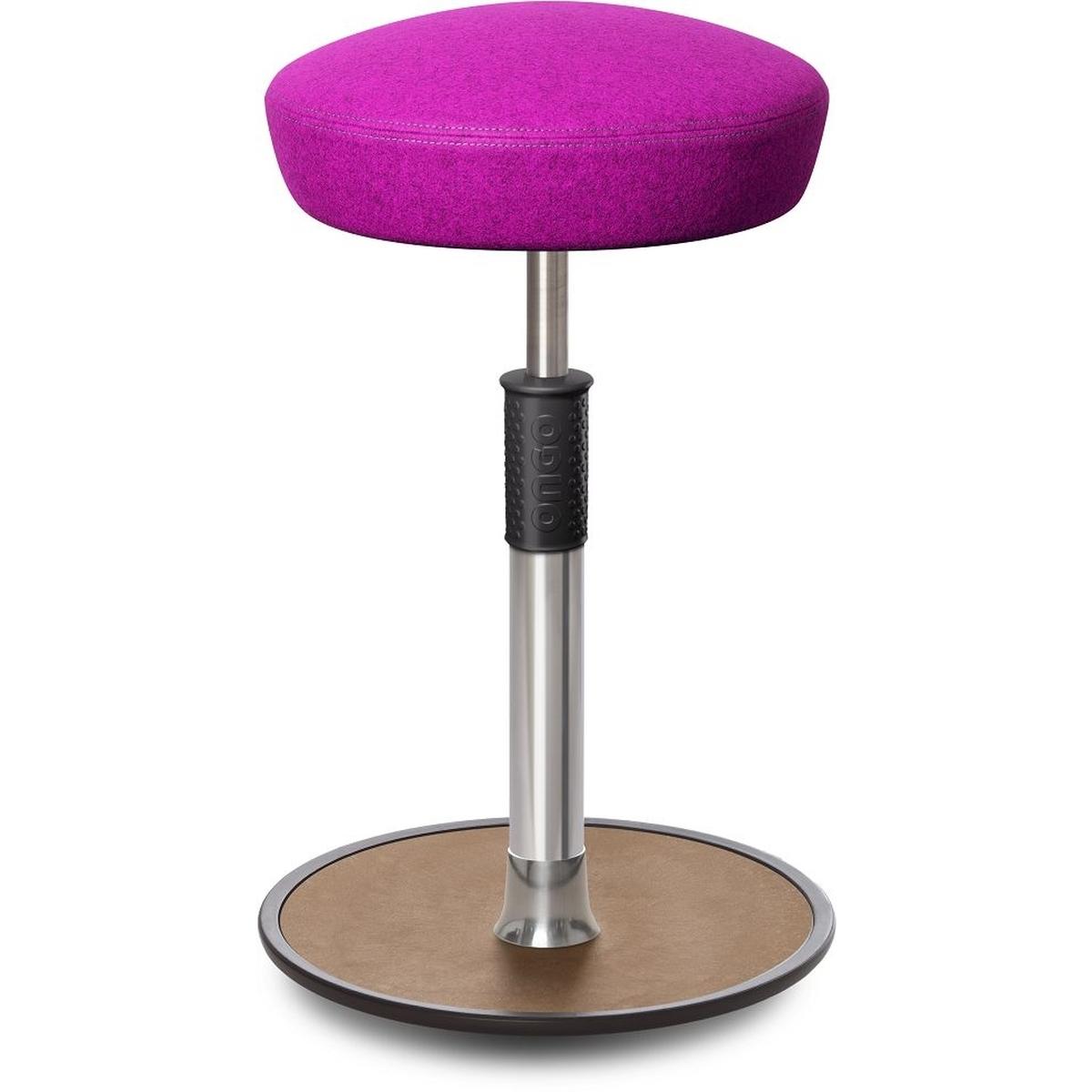 Ongo, Bürostuhl, Sitz- Stehhocker Free Tall Hutsitz kvadrat Divina Melange Pink chrom /Natur