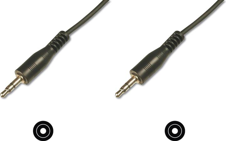 Produktbild Digitus ASSMANN Audio Anschlusskabel stereo 3.5mm 2,50m CCS 2x0.10/10 M/M schwarz (2.50 m, 3.5mm Klinke (AUX))