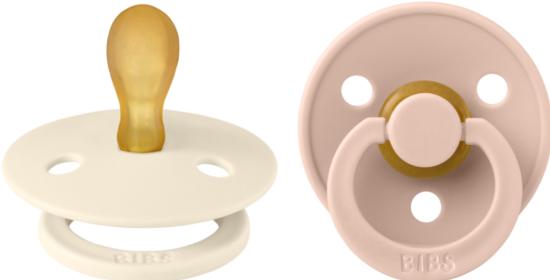 Immagine prodotto Bibs Succhietto in lattice colorato (simmetrico, 0-6 mesi), Avorio & Blush (2x, 0 - 6 Mesi)