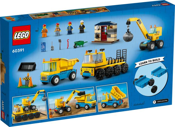 Image du produit LEGO Véhicules de construction et grue avec boule de démolition (60391, LEGO City)