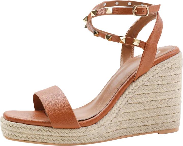 Actual product image Where's That From Womens/Ladies Texas Studded PU Crossover Strap Wedge (40)