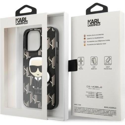 Thumbnail - Karl Lagerfeld KLHCP13LPMNIKBK iPhone 13 Pro / 13 6.1" hardcase black/black Monogram Ikonik Pat (Apple iPhone 13 Pro), S...