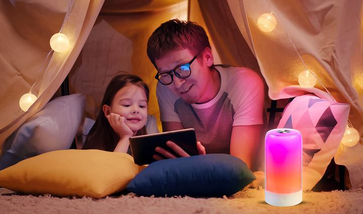 Produktbild Luminea 2er-Set smarte Stimmungsleuchten mit RGB-IC-LEDs