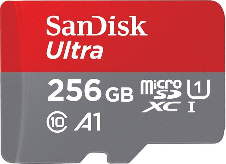 Actual product image SANDISK microSDHC Ultra 256GB (UHS-1/Cl.10/100MB/s) + adapter, tablet (256 GB, microSDHC, U1, UHS-I)
