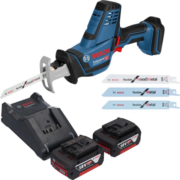 Bosch Professional GSA 18V-LI C Professional cordless reciprocating saw 18 V + 2x rechargeable battery 5.0 Ah + charger