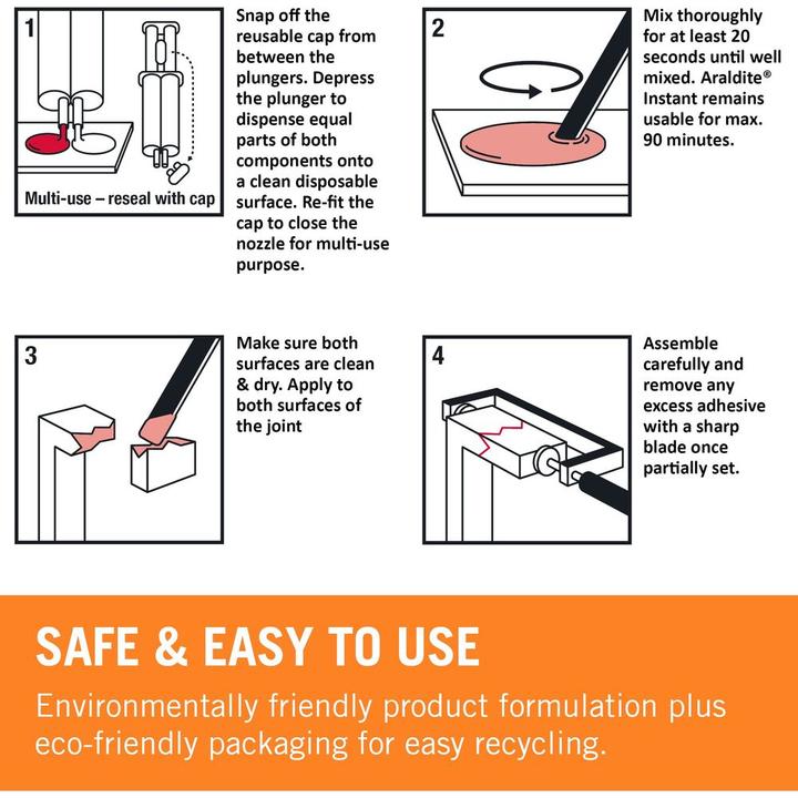 Produktbild Araldite Instant Kleber, Spritze (90 g, 24 ml)