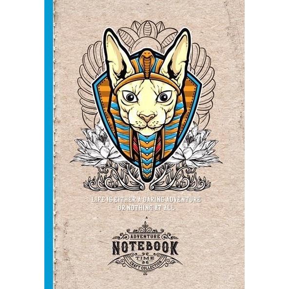 Fresh, Quaderno + Bloc notes, Dekoratives Notizbuch 143x210/64K kariert Pharaoh Cat (Quadretti)