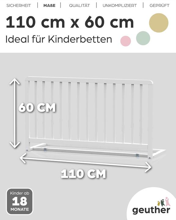 Produktbild Geuther Bettschutzgitter für Kinder, extra hoch (110 cm)