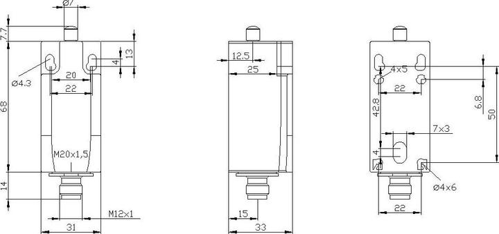 Produktbild Siemens Begrenzungsschalter 31 mm Rundst 1NO/1NC (M12)