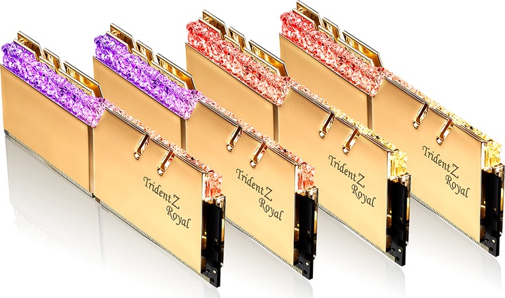 Produktbild G.Skill RAM Trident Z Royal Series - 128 GB (8 x 16 GB Kit) - DDR4 3200 DIMM CL16 (8 x 16GB, 3200 MHz, DDR4-RAM, DIMM)