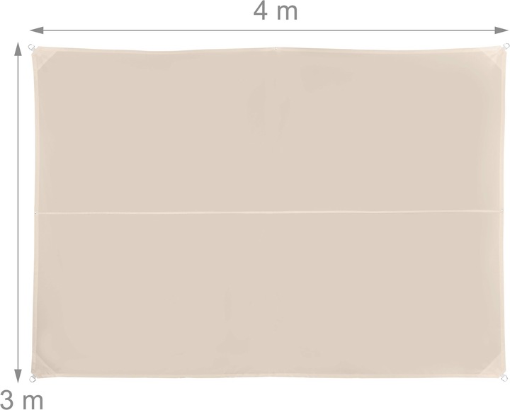 Actual product image Relaxdays Beige Rectangular Awning (400 x 300 x 0.5 cm)