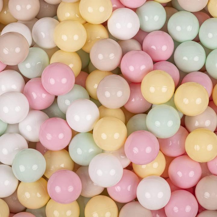 Milkii Bälle für Bällebad 100 Stk. & Aufbewahrungstasche, ∅ 7cm, Candy
