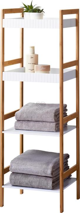 Produktbild Mojawo Bambus Badezimmerregal Badregal Wandregal Regal 4 Etagen 36x30x110cm (36 x 30 x 110 cm)