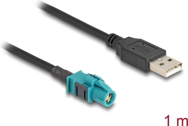 Actual product image Delock Cable HSD Z socket to USB 2.0 type A plug 1 m (1 m, USB 2.0)