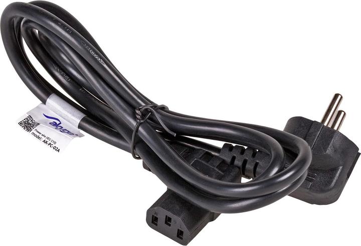 Actual product image Akyga Power connection cable (1x C13 mains socket - 1x earthing contact plug) (1.50 m)