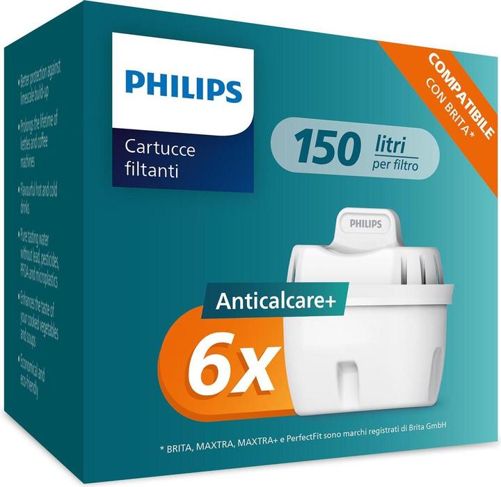 Actual product image Philips AWP230P6/31 water filter cartridges Softening+ 6-pack (6x)