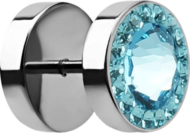 Immagine prodotto Star Piercing Tappo finto con cristallo Swarovski piccolo e grande color acqua (senza ottone, Acciaio chirurgico 316L)