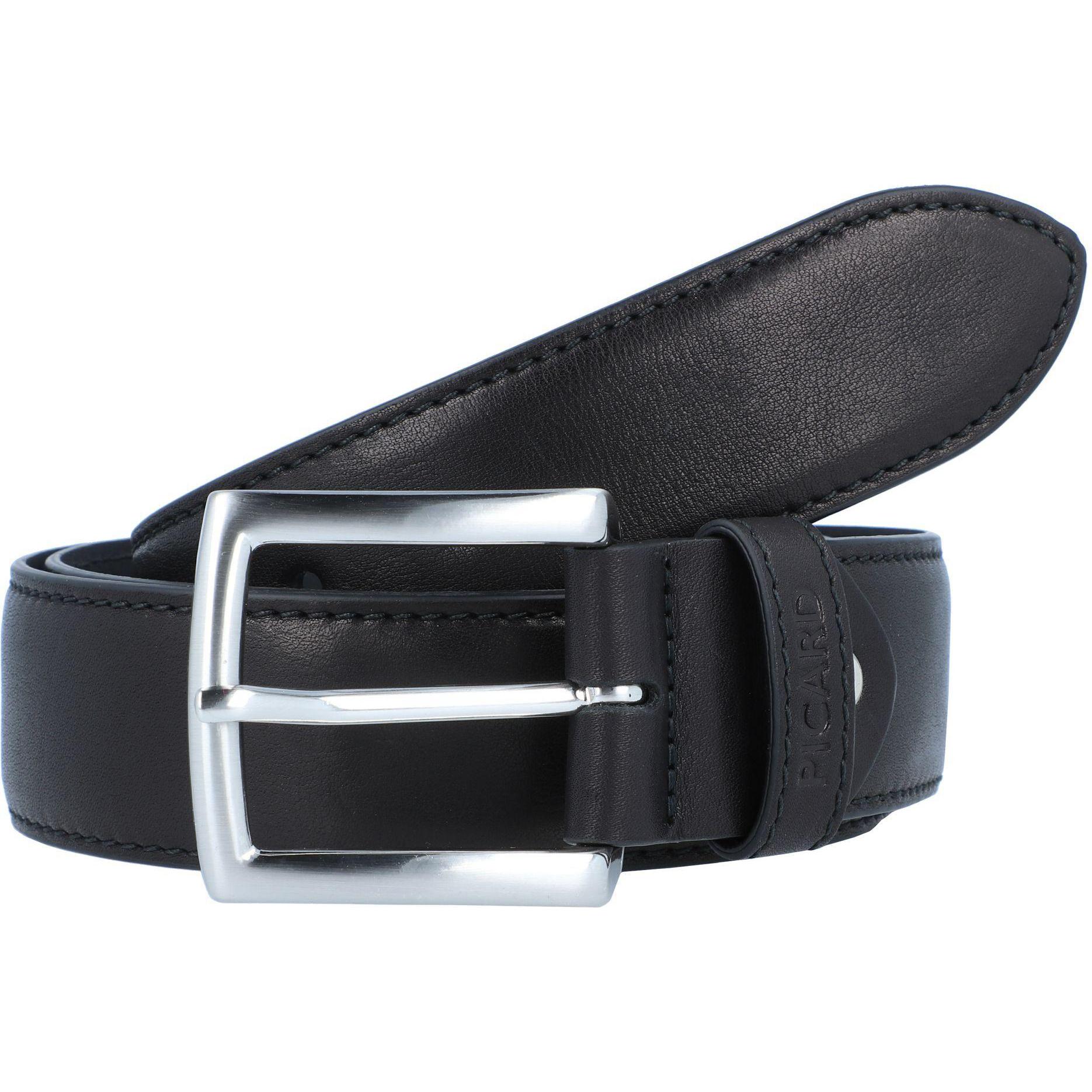 Picard, Herren, Gürtel, Authentic Gürtel Leder, Schwarz