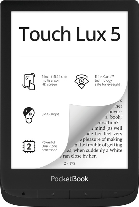 Produktbild PocketBook Touch Lux 5 (6", 8 GB, Ink Black)