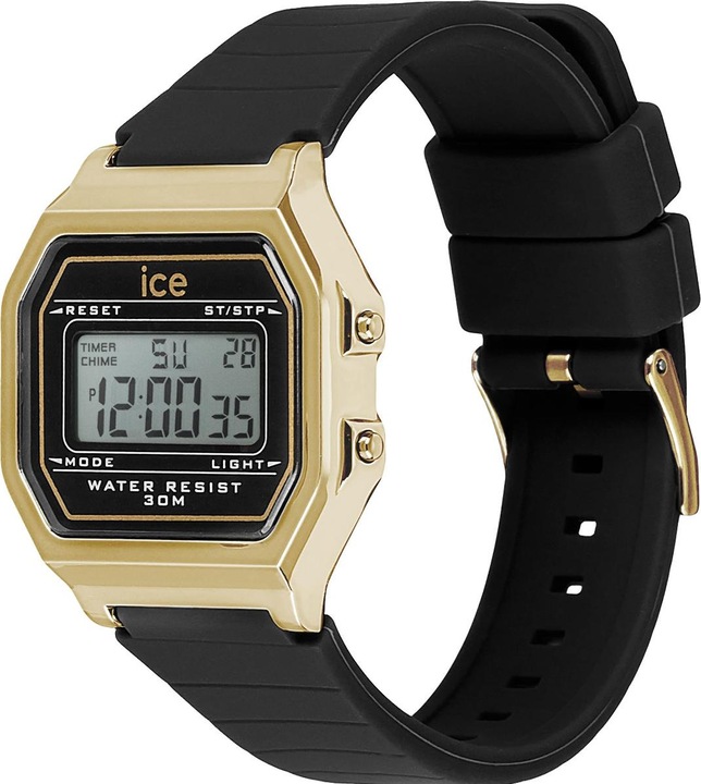 Produktbild ICE Watch Ice Digit Retro Black Gold Small 022064 (Digitaluhr, Mondphasenuhr, 32 mm)