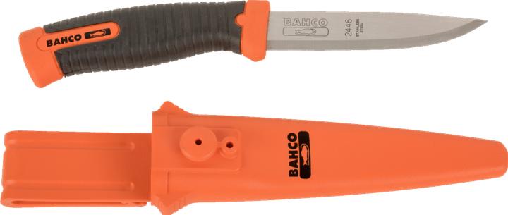 Actual product image Bahco Utility knife with 2-component handle and holster with two buttons (10 cm)