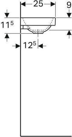 Image du produit Geberit Acanto lave-mains asymetrique 40 cm droite sans trop-plein blanc 500635012 (250 mm, 400 mm)