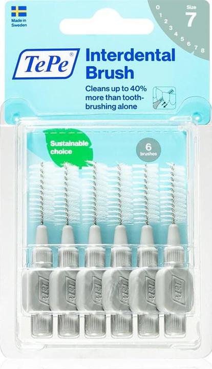 Actual product image TePe Interdental Brush Original Soft Dental Brush for Teeth Cleaning 1.3mm Gray Size 7 (1.30 mm)