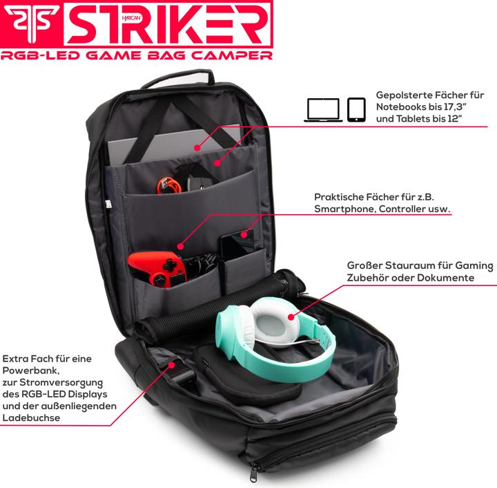 Produktbild Hyrican Striker Gaming-Rucksack CAMPER mit LED-Panel