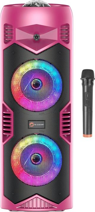 Produktbild N-Gear LGP5150 - Draadloze Bluetooth Party Speaker - Karaoke Set - 1 Microfoon - Discoverlichting - Barbie (3 h)