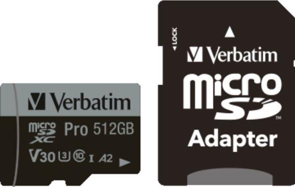 Productafbeelding Verbatim Pro U3 (512 GB, microSDXC, U3, UHS-I)
