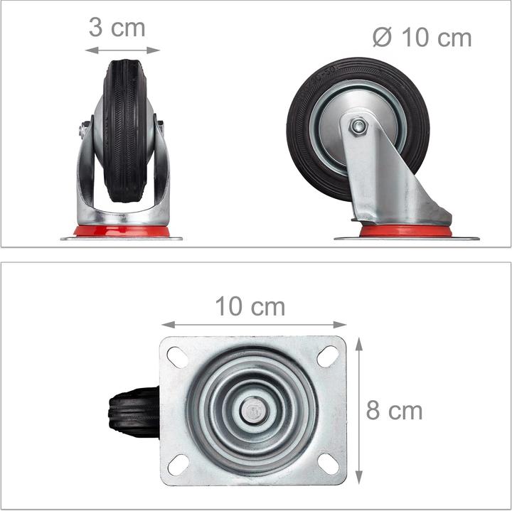 Produktbild Relaxdays Schwerlastrollen (400 kg)