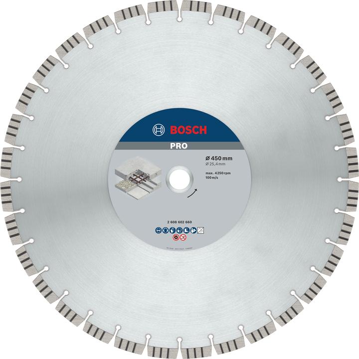 Bosch Professional Zubehör PRO Concrete Diamanttrennscheibe, 450 x 25,4 mm