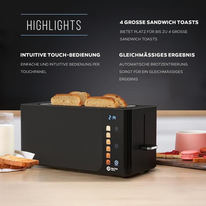 Produktbild Balter Langschlitztoaster TS-44 mit Touch-Bedienung und LCD Display