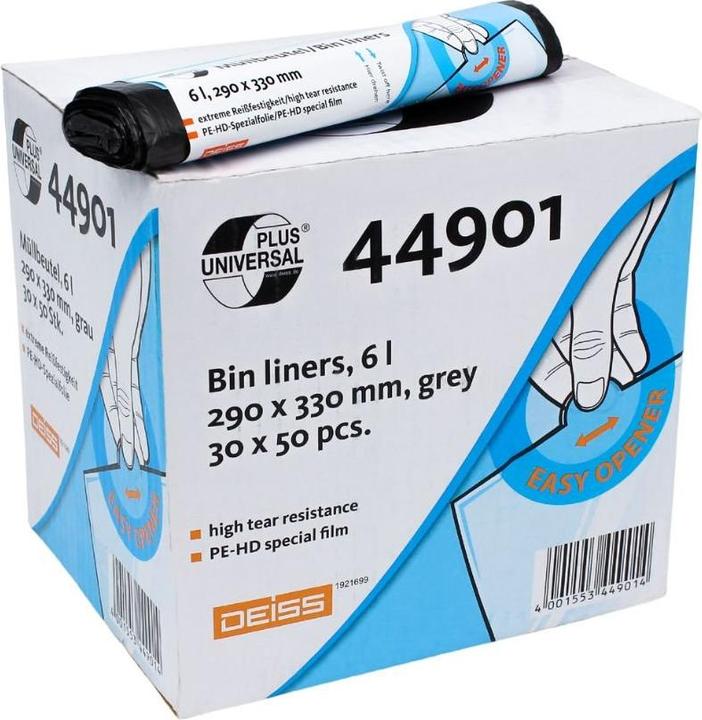 Actual product image Universal Plus Bin liner 6.0 l grey 6 µm, 1 pc. (50x, 6 l)