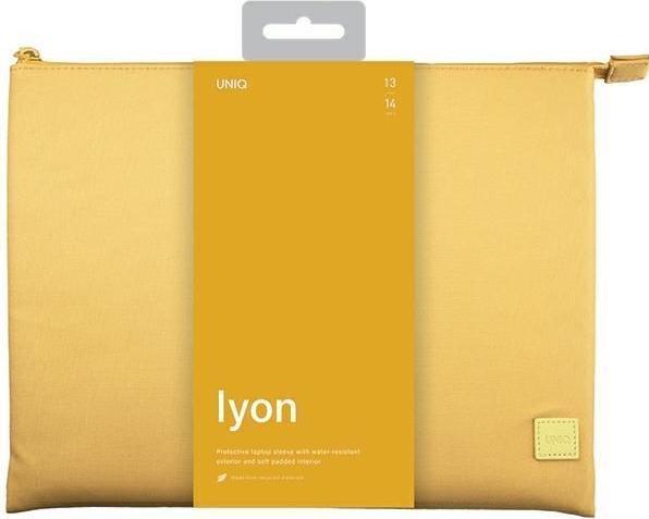 Actual product image Uniq etui Lyon laptop Sleeve 14" żółty/canary yellow Waterproof RPET (14")